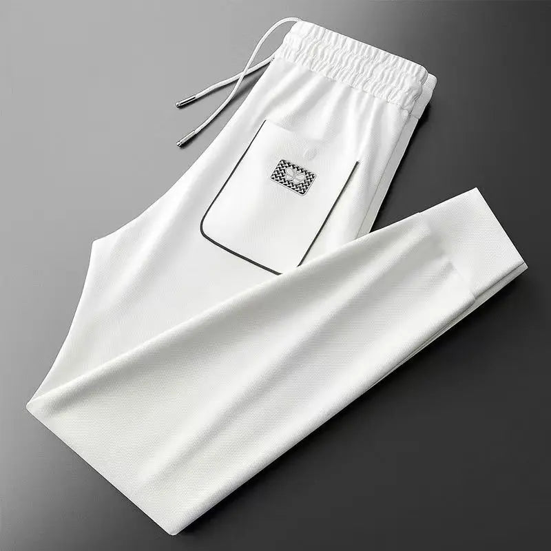Embroidered Solid Casual Drawstring Sweatpants
