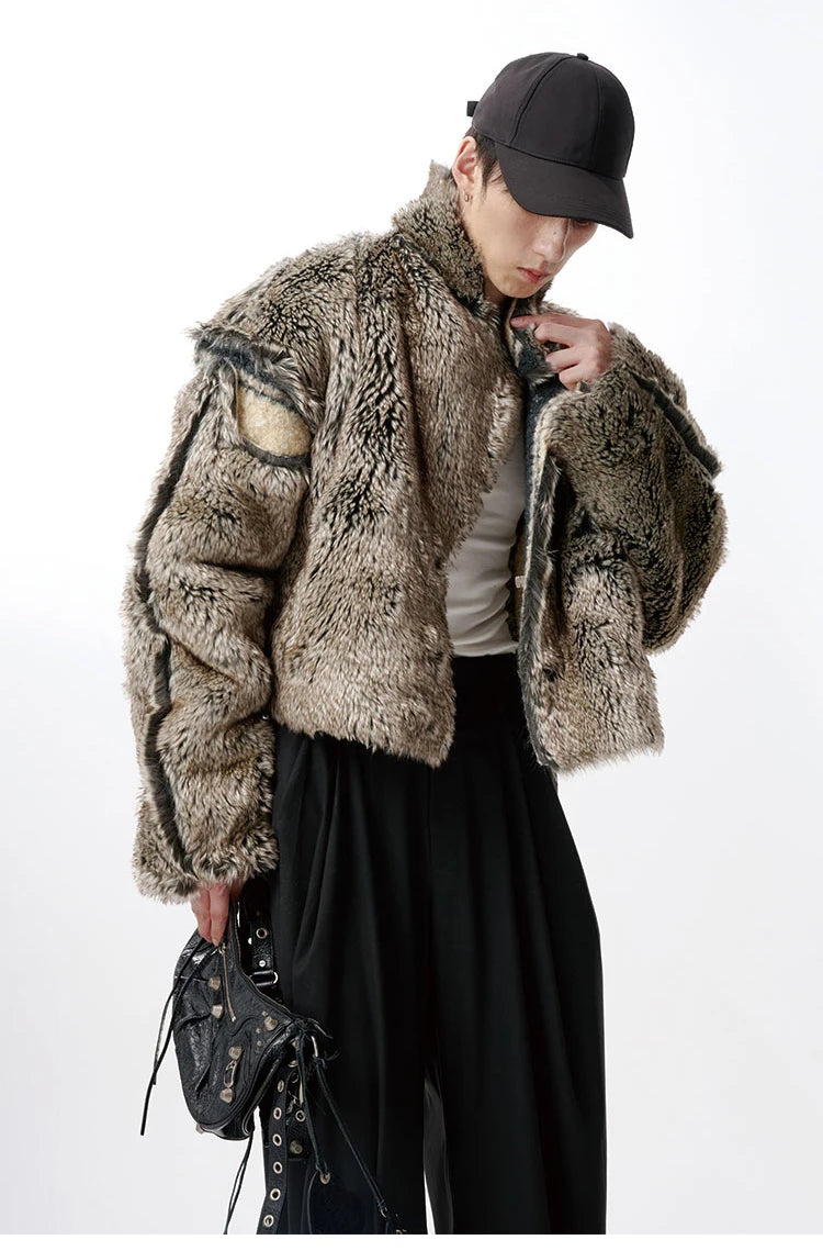 Oversized Reversible Fluffy Faux Fur Jacket