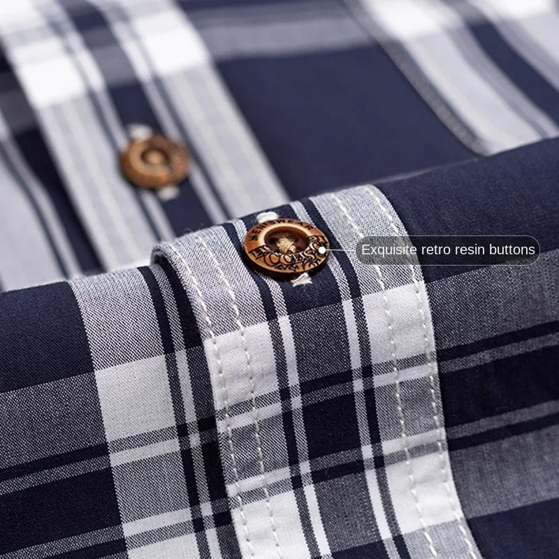 Casual Single Pocket Plaid Shirt