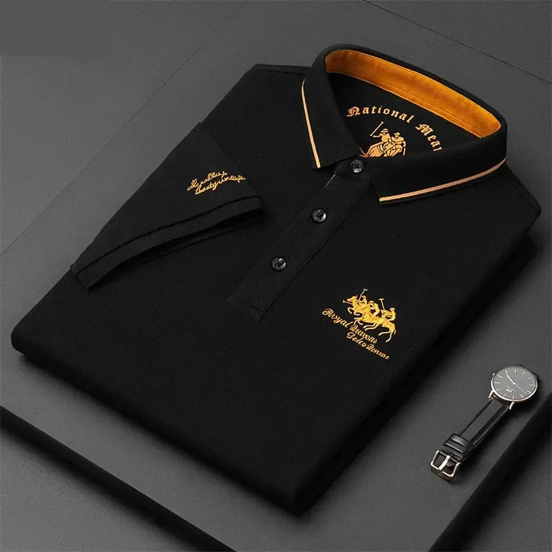 Fashion Embroidered Casual Short-Sleeved Polo Shirt