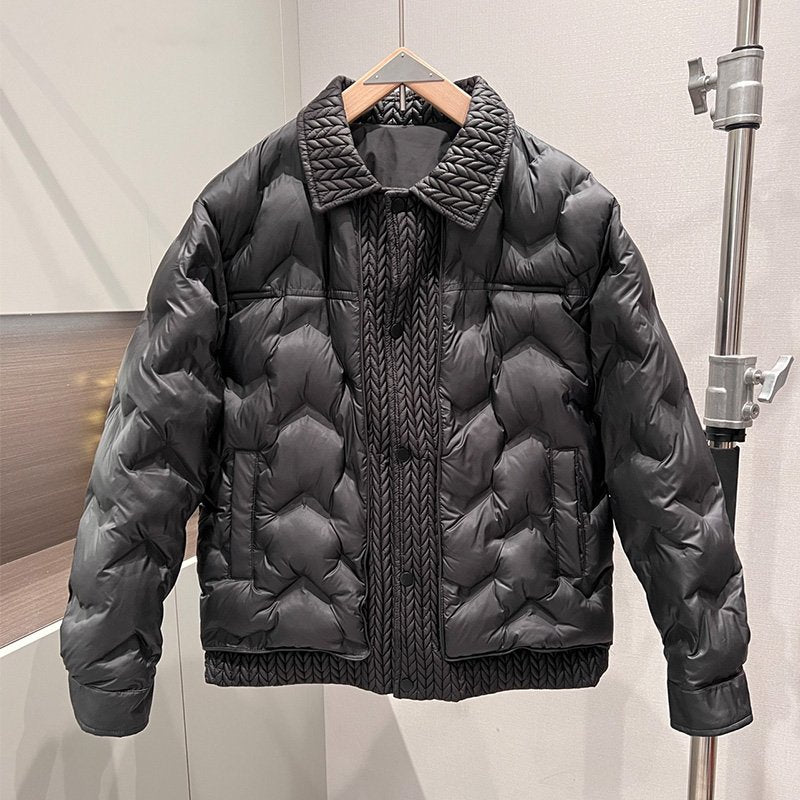 Casual Black Splicing Padded Jacket