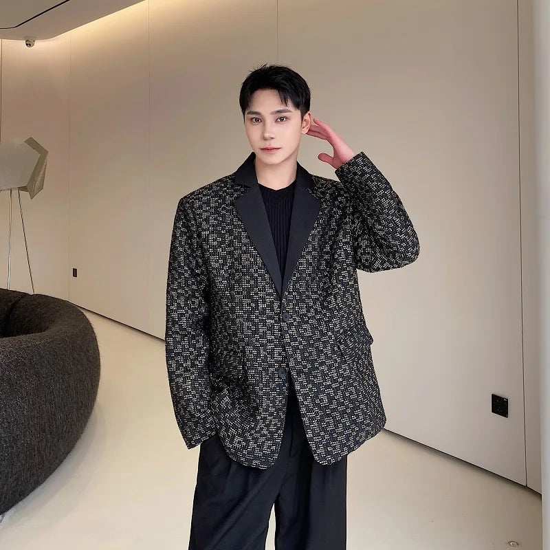 Colorblock Black Single Breasted Blazer