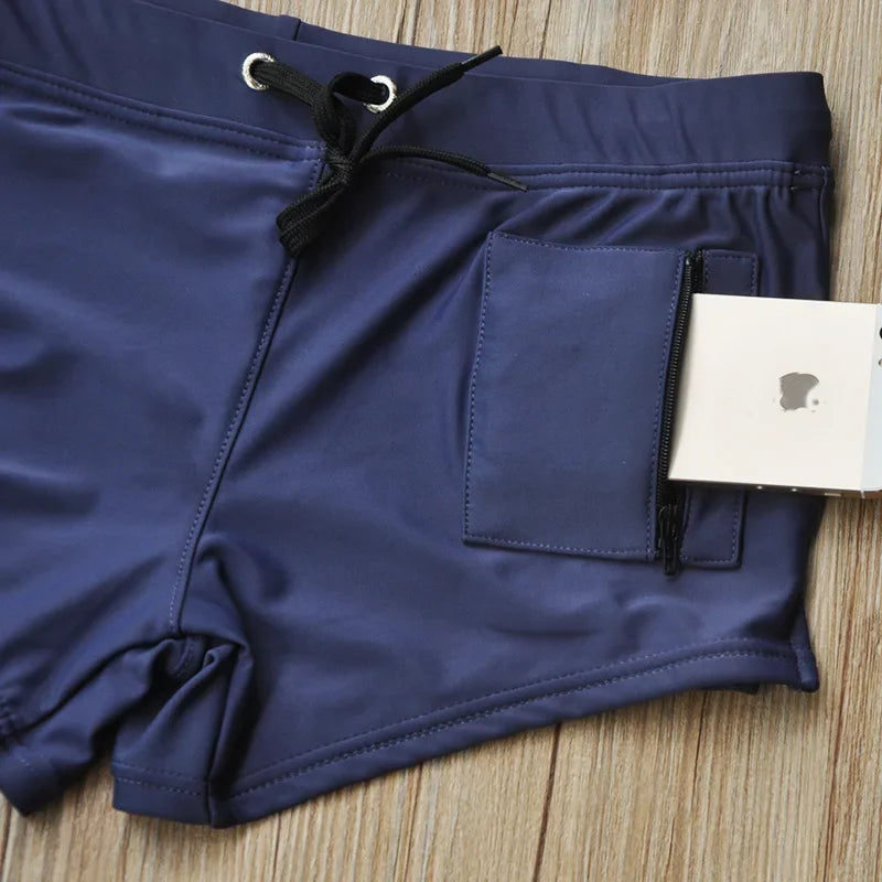 Solid Color with Zipper Pocket Boxer