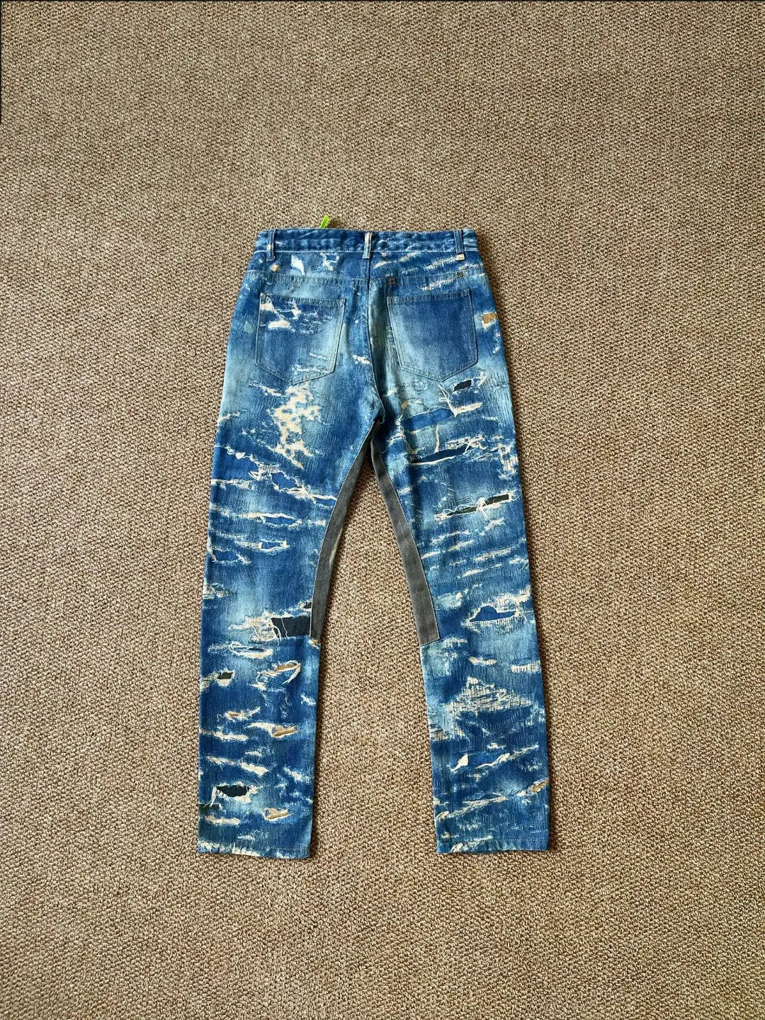 Distressed Washed Straight Denim Jeans