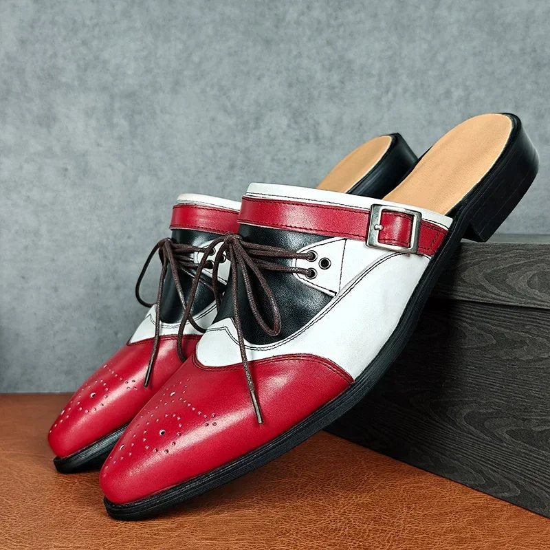 Mixed Colors Genuine Leather Mules Shoes