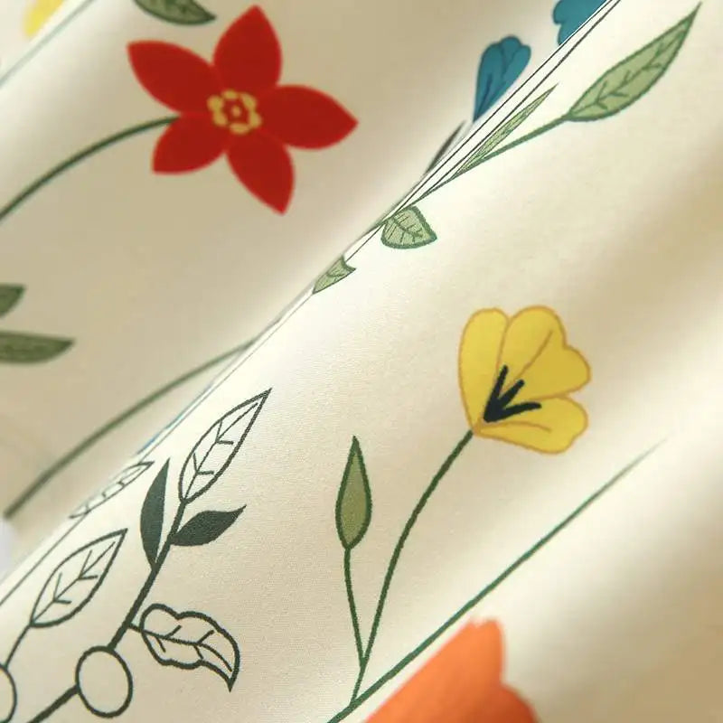 Flower Printing Lapel Short Sleeve Shirt