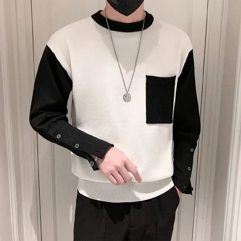 Three-Button Sleeve Style Sweater