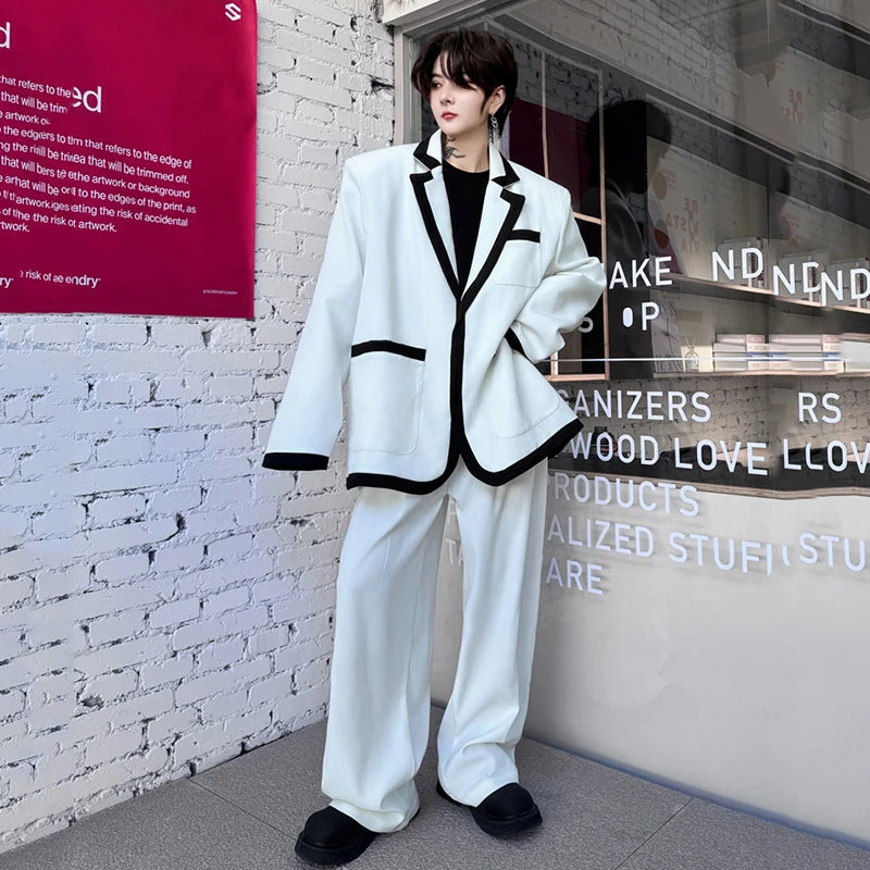 Trend Pocket Lapel Collar Men's Suit