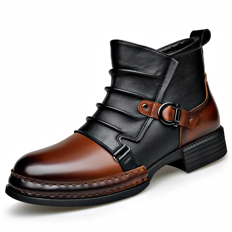 Retro Zipper Motorcycle Men's Boots