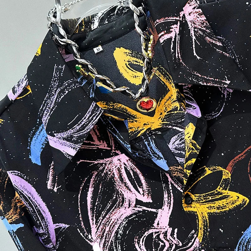 Graffiti Flower Lightweight Summer Shirt