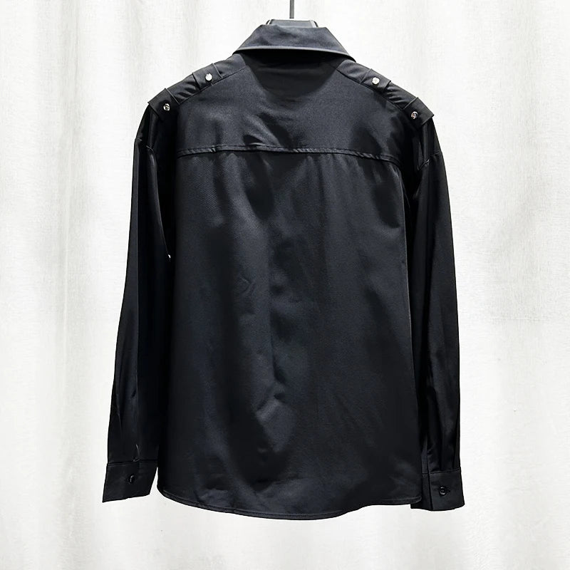 Niche Design Rivet Tie Loose Shirt