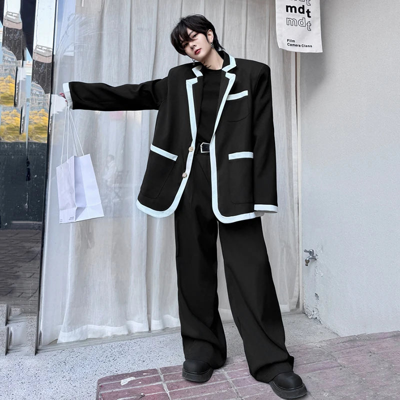 Trend Pocket Lapel Collar Men's Suit