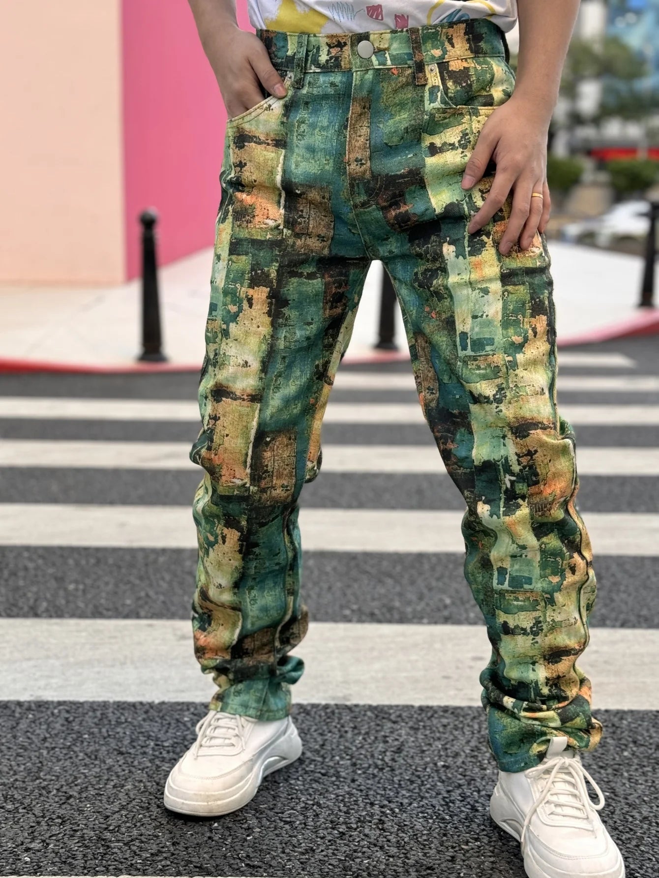 Patchwork Trendy Street Hip-Hop Style Jeans