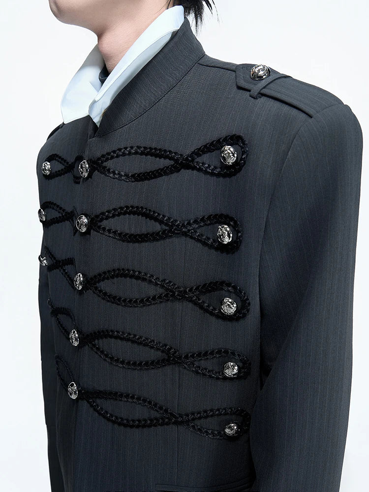 Gothic Style Buttons Wave Braid Jacket