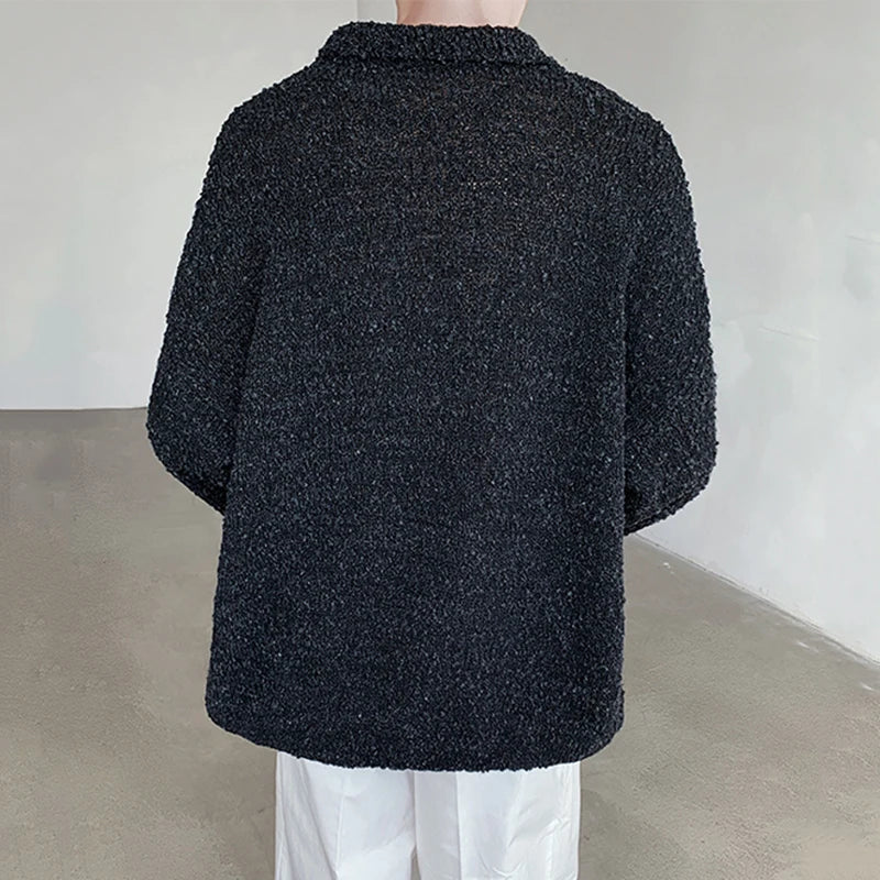 Contrast Color V-neck Patchwork Sweater