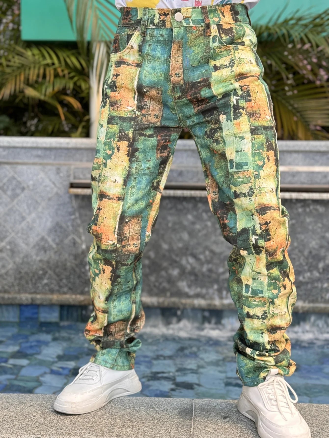 Patchwork Trendy Street Hip-Hop Style Jeans