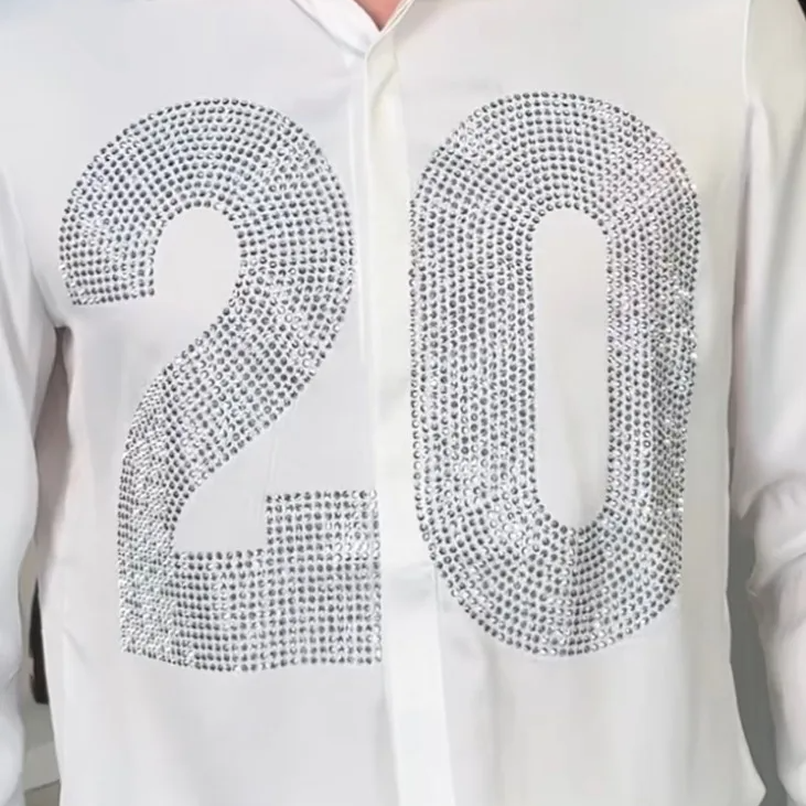 Number 20 Rhinestones Long Sleeve Shirt