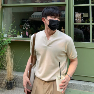 Casual V-neck Solid Color Chic T-Shirt