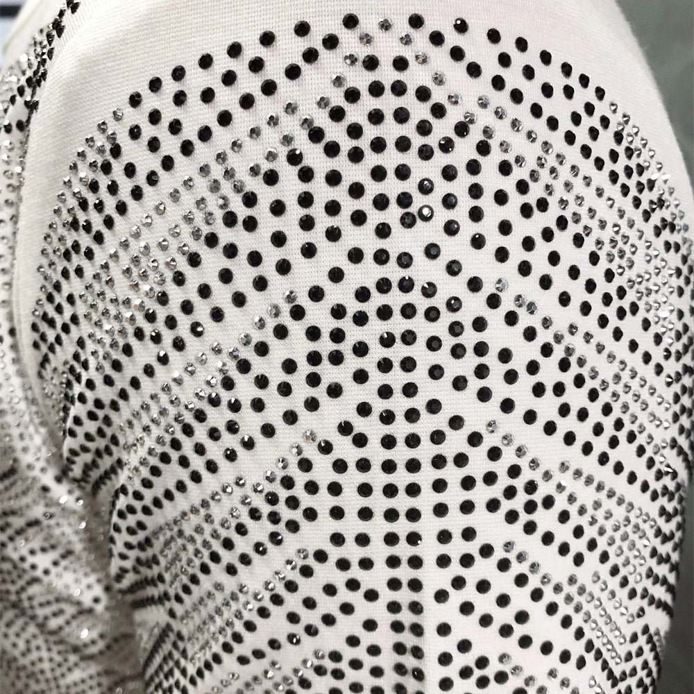 Broadcloth Fabric Rhinestone Design T-Shirt