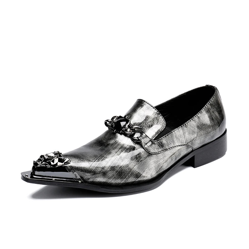 Metal Appliques Pointed Toe Shoes