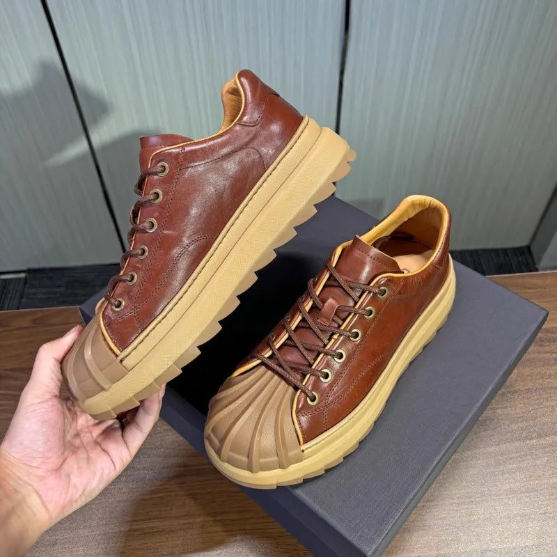 Retro Leather Shell Toe Sneakers