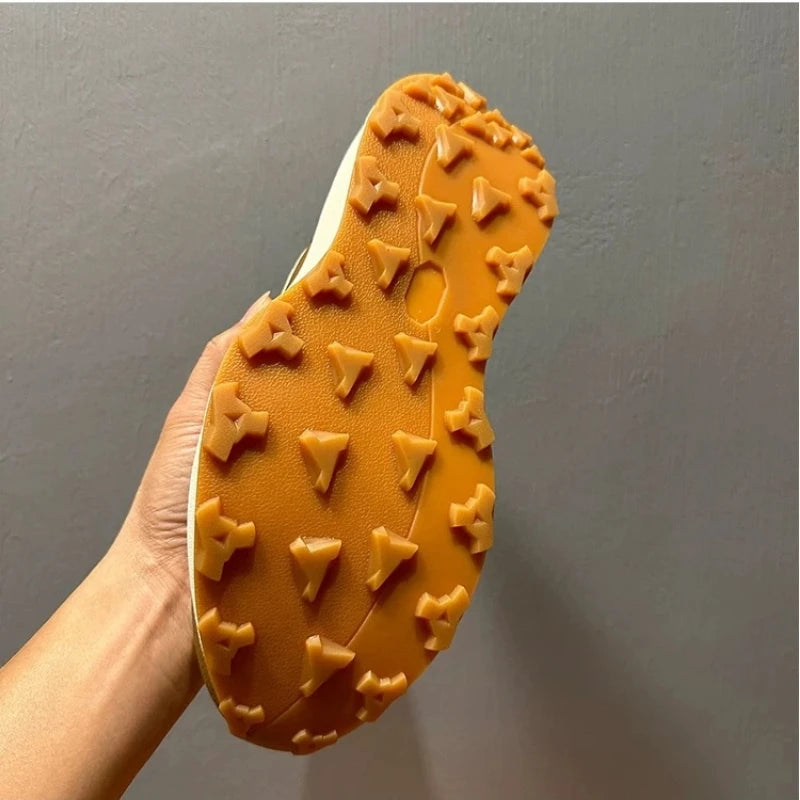 Brown Genuine Leather Chunky Sole Sneakers