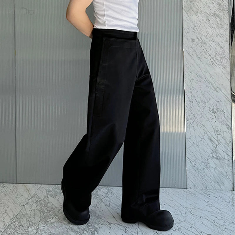 Solid Casual Double-layer Straight Pants