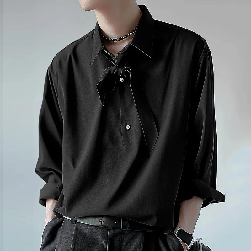 Solid Color Bow Knot Polo Shirt