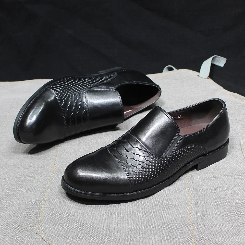 Crocodile Print Slip-On Office Dress Loafers