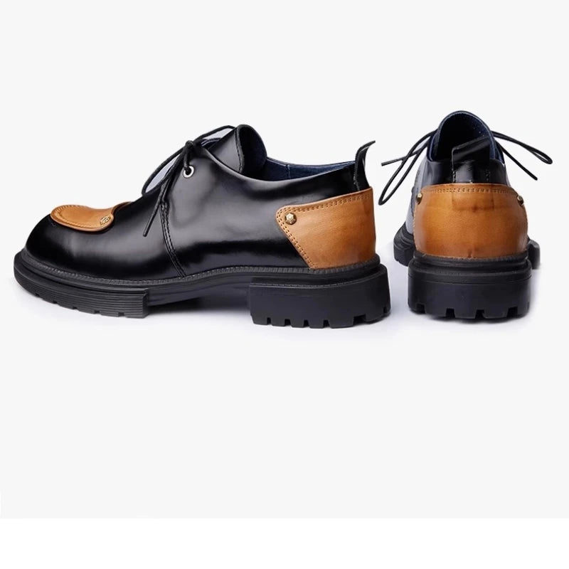 Round Toe Lace-Up Chunky Sole Shoes