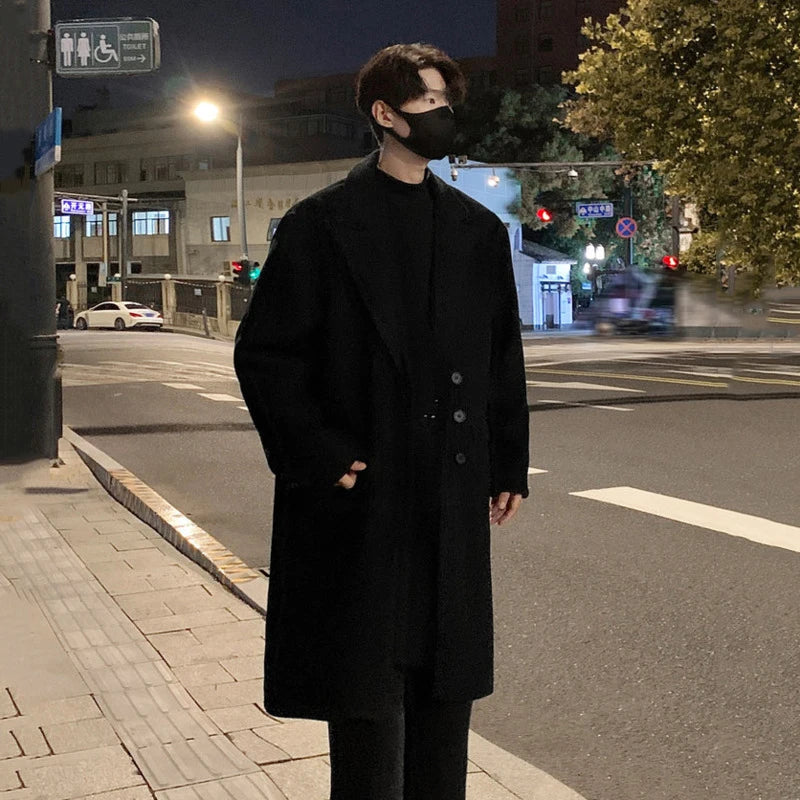 Irregular Woolen Fake Two Pieces Coat