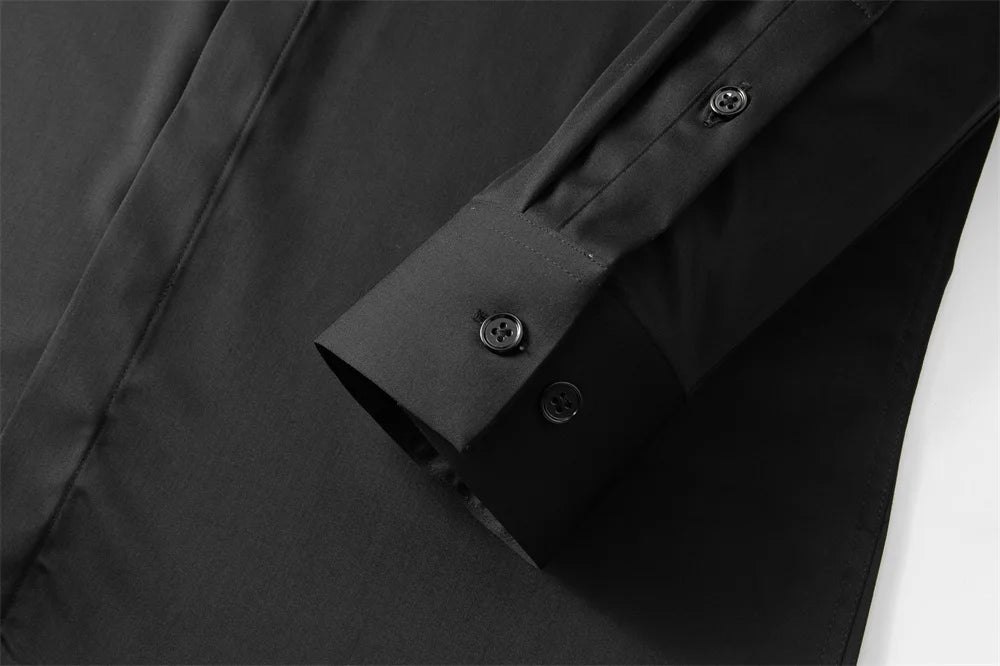 Ribbed Decorative Long Sleeved Men Shirt