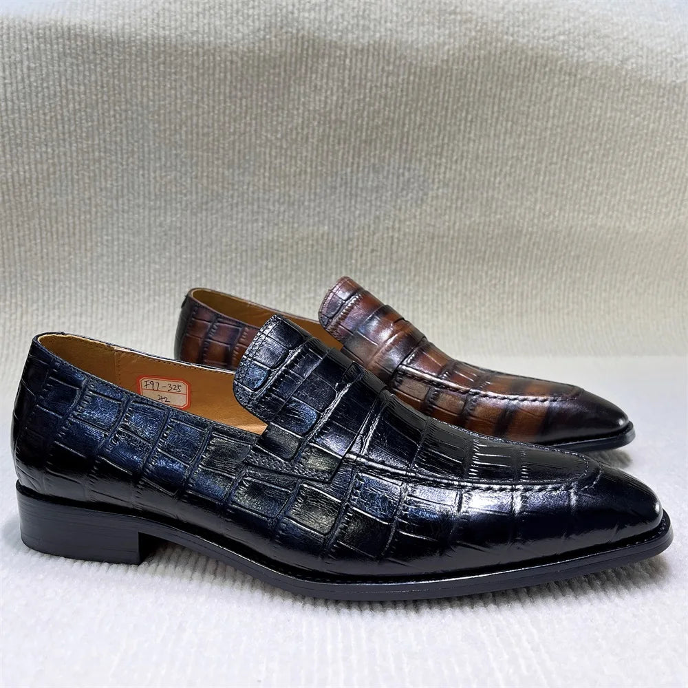 Crocodile Skin Pattern SLip-On Comfy Loafers