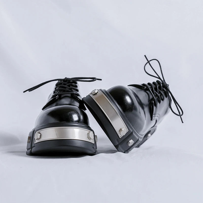 Black Patent Leather Height Increasing Shoes