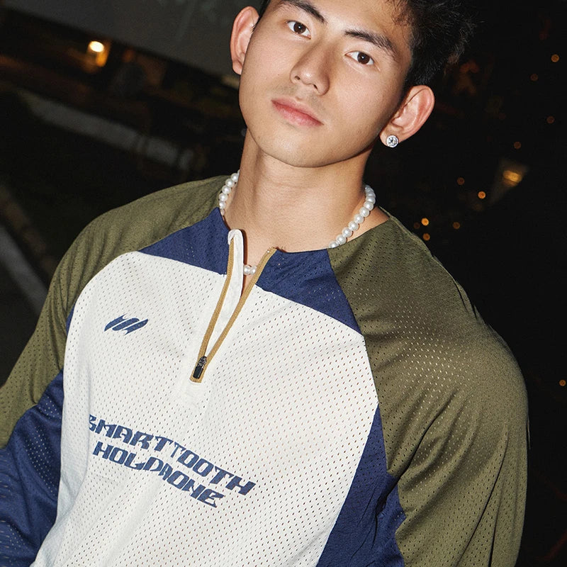 Letter Street Style Mesh Sport T-Shirt