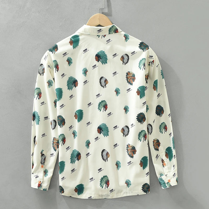 Indian Printed Long Sleeve Shirt