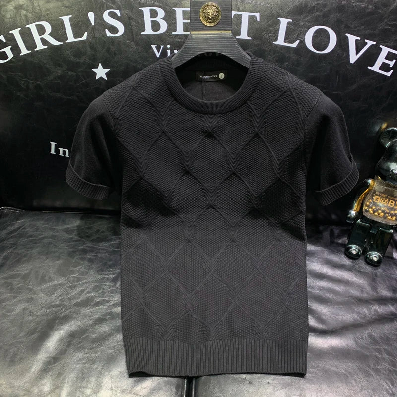 Slim Fit Knitted O-Neck T-Shirt