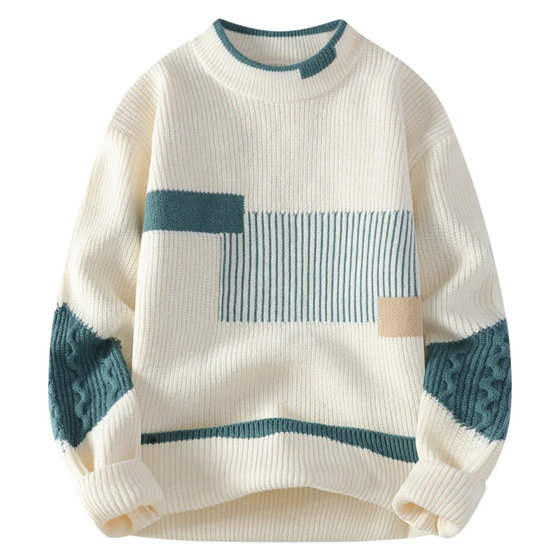 Multicolor O-Neck Knitted Fashion Sweater