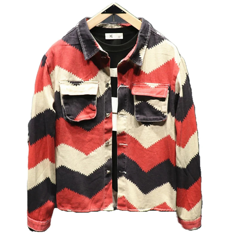 Geometric Zig-Zag Cotton Jacket