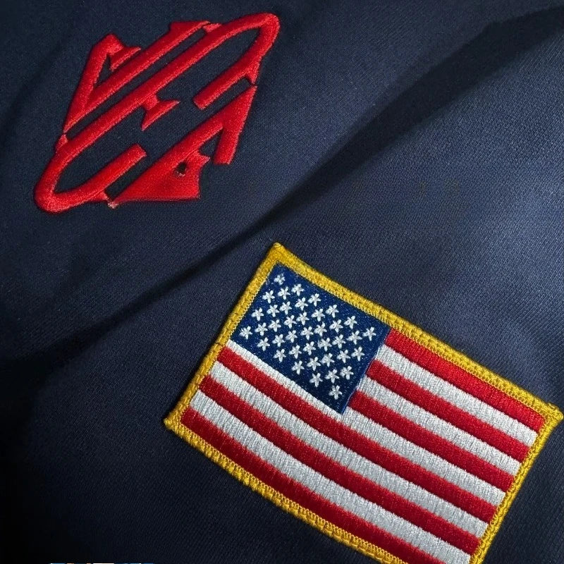 Embroidery Patch Retro Zip Polo Short