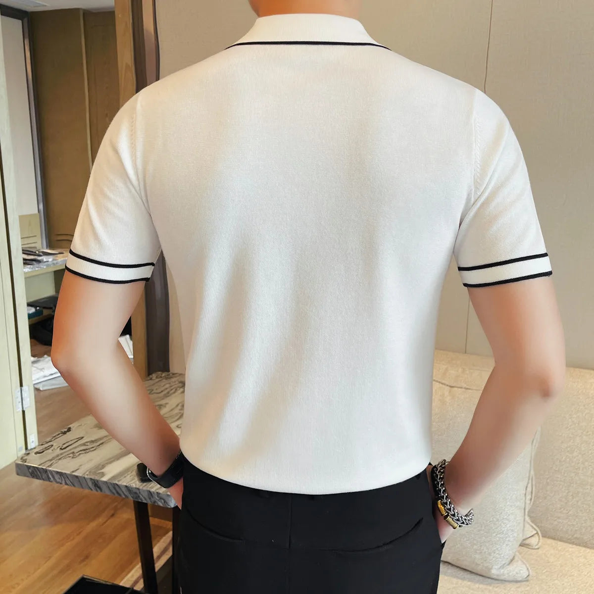 Solid Short Sleeve Slim-Fit Polo Shirt