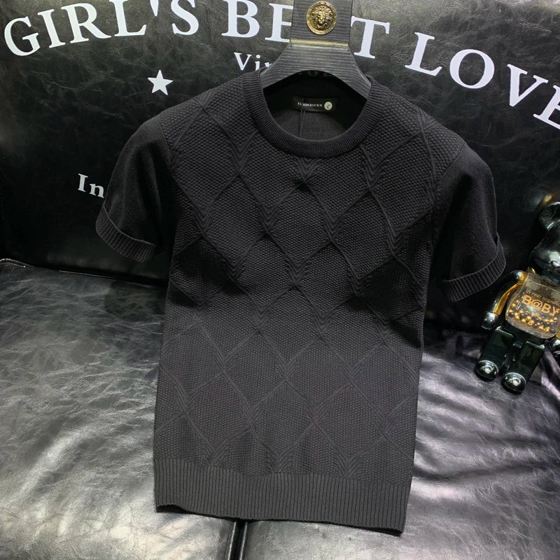 Slim Fit Knitted O-Neck T-Shirt