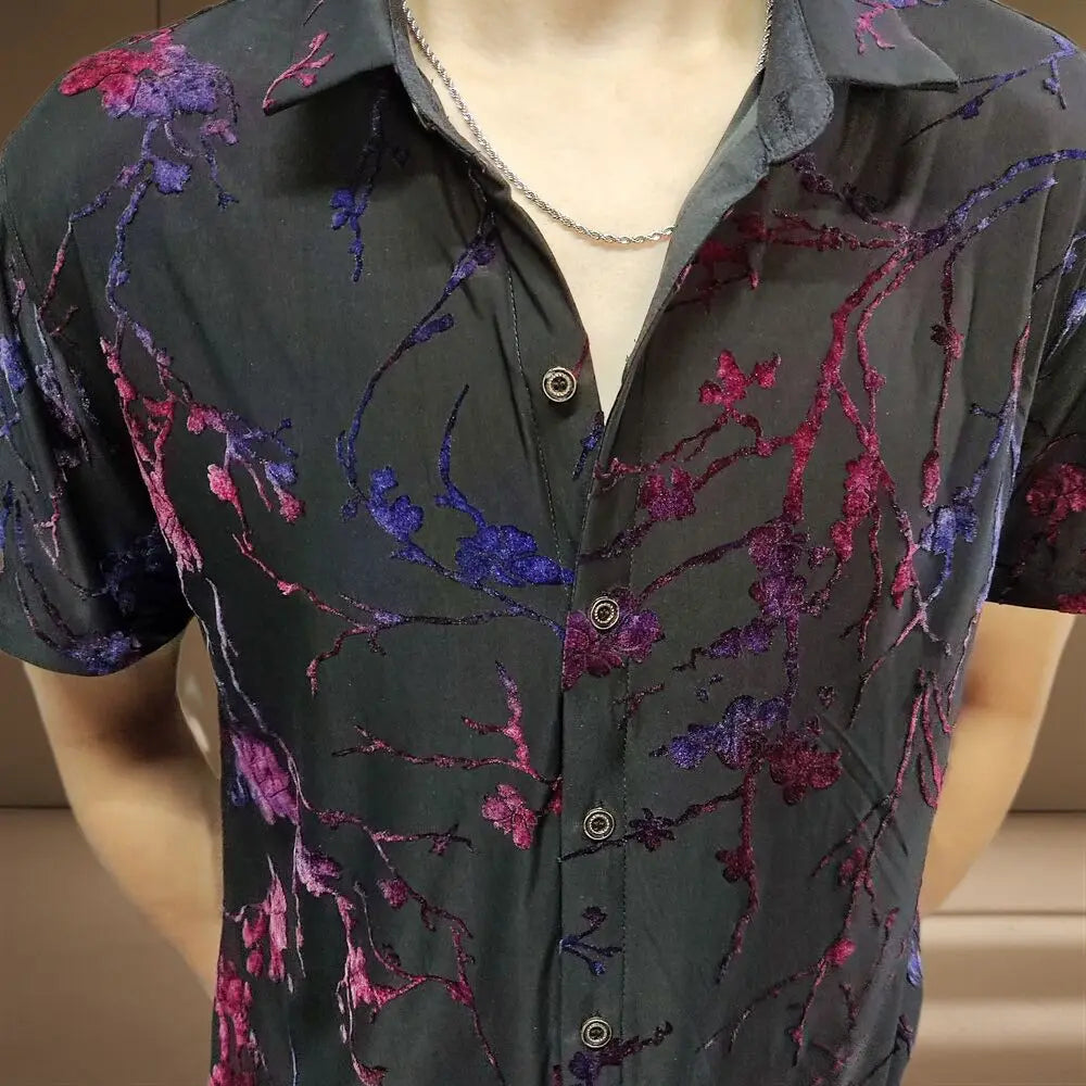 Flower Velvet See-Through Shirt