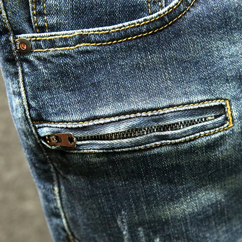 Zipper Fly Casual Denim Pockets Jeans