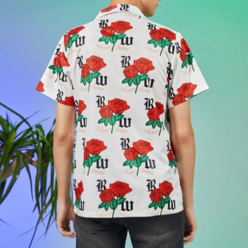 Summer Floral Letter Print Shirt