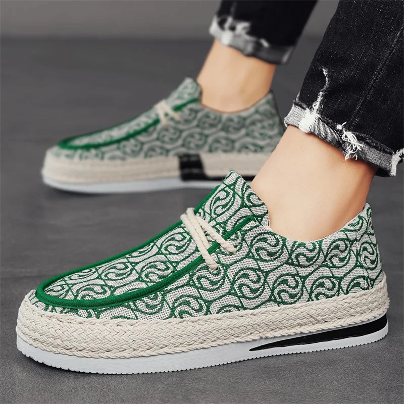 Harajuku Geometric Pattern Canvas Sneakers