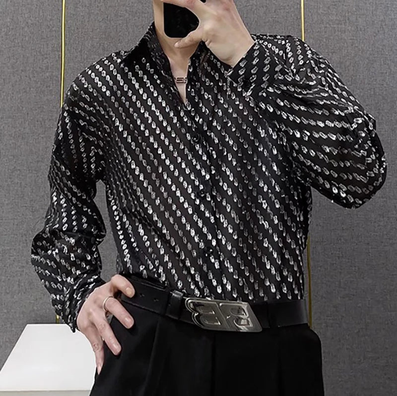 Abstract Geometric Pattern Party Shirt