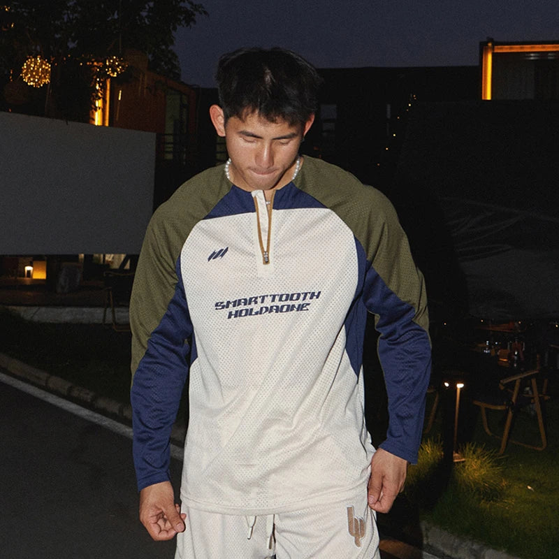 Letter Street Style Mesh Sport T-Shirt