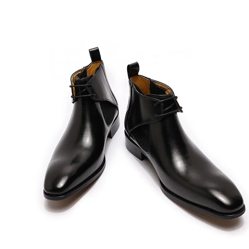 Solid Genuine Leather Chukka Boots