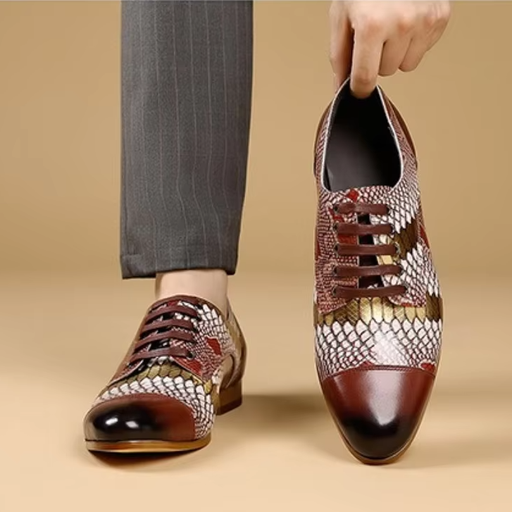 Luxury Python Pattern Oxford Dress Shoes